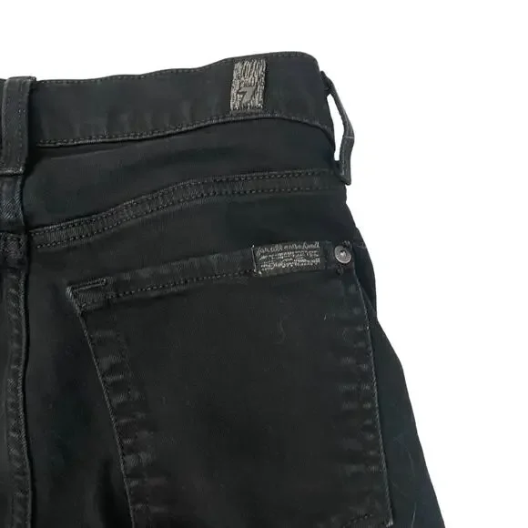 REVOLVE 7 For All Mankind Step Hem Skinny Jeans in Washed Overdye Black Size 27